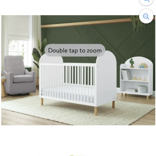 Delta Children Reese 4-in-1 Convertible Crib - Greenguard Gold Certified, Bianca White/Natural