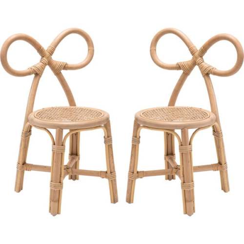Rattan Bow Chairs  Set of 2