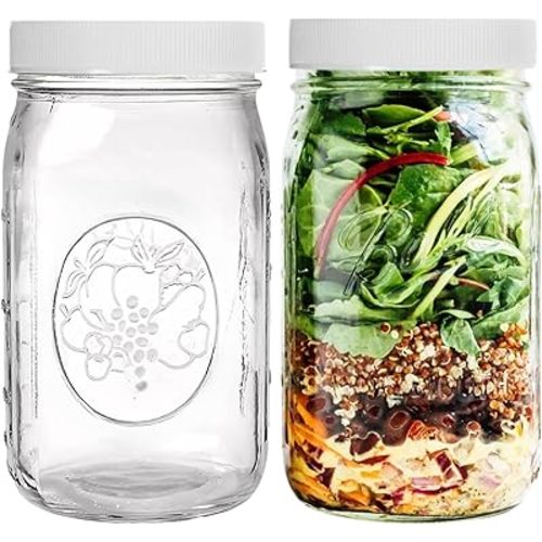 Wide Mouth Mason Jars 32 oz (2 Pack)