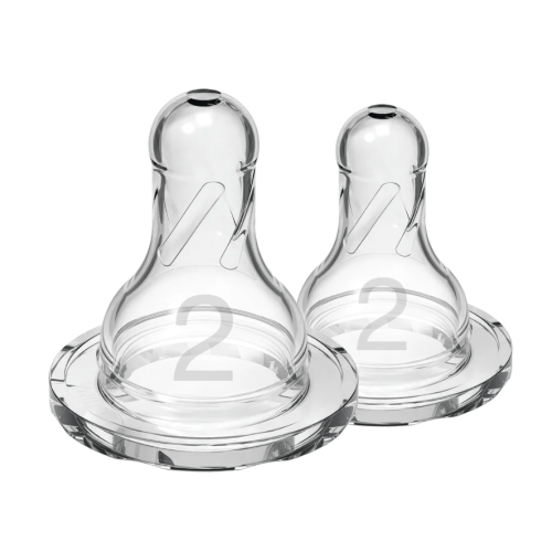 Dr. Brown's Natural Flow Narrow Baby Bottle Silicone Level 2 Nipple , 2-Pack