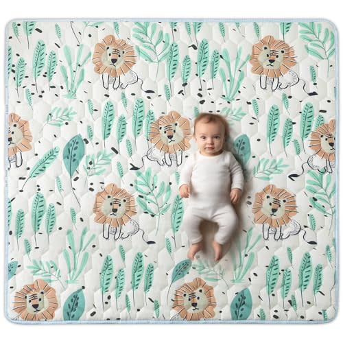 Babihior Play Mat - 50'' x 50'' Non-Slip One-Piece Crawling Playpen for Babies 0-6 Months