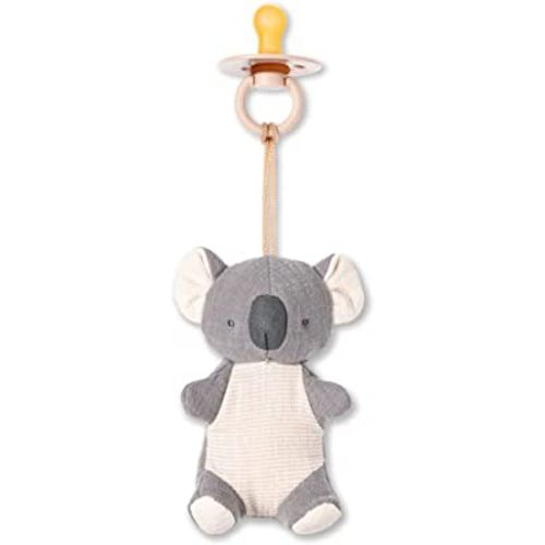 Itzy Ritzy - Bitzy Pal Pacifier & Lovey Set; Detachable Koala Lovey & Coordinating Natural Rubber Pacifier; Ideal for Ages 0-6 Months, Koala