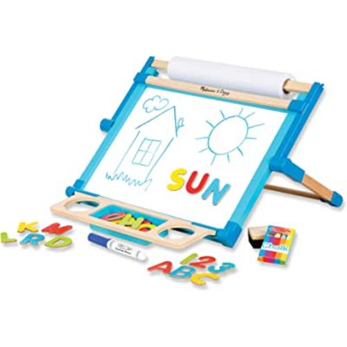 Melissa & Doug Deluxe Double-Sided Tabletop Easel (Arts & Crafts, 42 Pieces, 17.5” H x 20.75” W x 2.75” L