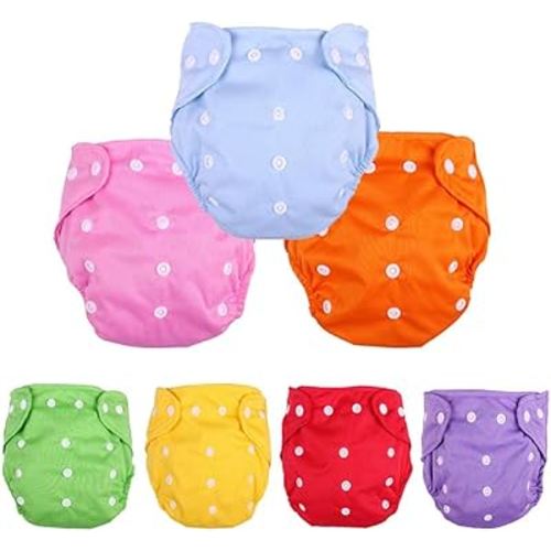Baby Washable Reusable Cloth Diapers,7pcs