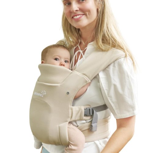 GROWNSY Baby Carrier Newborn to Toddler, Cozy Baby Wraps Carrier, Ergonomic Baby Carrier with Head Support, Cream