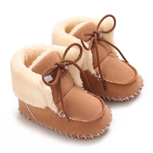 Infant Baby Winter Snow Boots Boy Girl Warm Tie Up First Walker Shoes Booties for Christmas Baby Shower