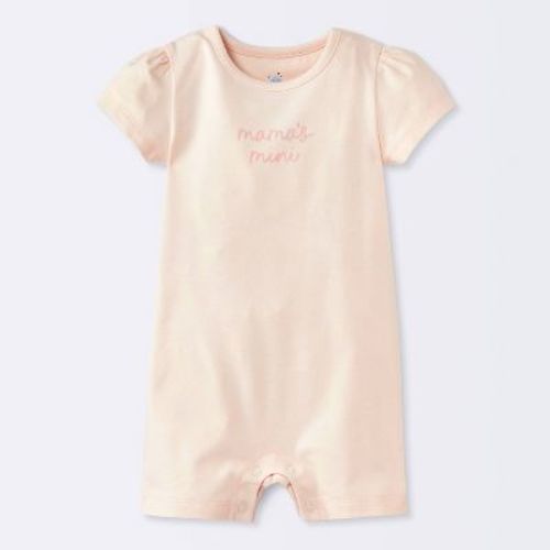 Baby Girls' Mama's Mini Short Sleeve Romper - Cloud Island™ Pink 18M