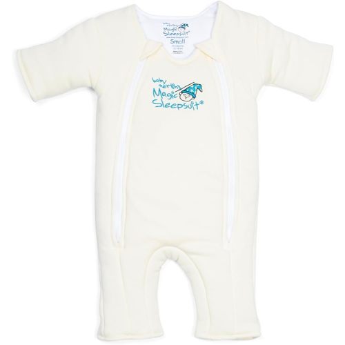 Magic Sleepsuit Baby Merlin's Microfleece Baby Swaddle Transition Product - Soft and Cozy Design, Double Zipper for Easy Diaper Changes, Promotes Safe Sleep, 3-6 Months - Cream - Small 12-18lbs