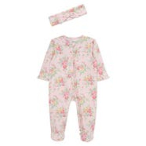 6 Month: Little Me Bouquet Floral Footie & Headband Set in Pink Floral available now at Northgate Station®