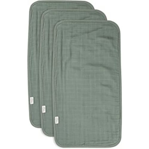 Natemia Muslin Burp Cloths for Baby Boys and Girls - Super Absorbent Baby Burp Cloths, Viscose Derived from Bamboo Cotton Baby Washcloths, 3-Pack Neutral Burp Cloths for Newborn, 21" x 11"
