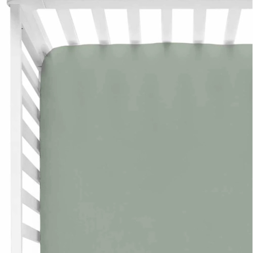 Solid Moss Bamboo Knit Crib Sheet