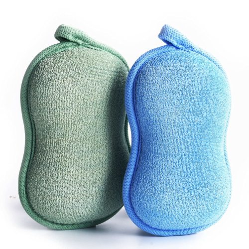 Natural Bamboo Baby Bath Sponge - 2 Pack - Ultra Soft & Absorbent Sponge For Baby's Skin