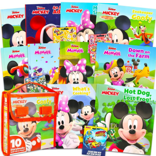 Disney Story Books Collection Bundle ~ 10 Pack Mickey Mouse and Minnie Book Set for Toddlers 1-3 with Stickers (Mini Story Books)
