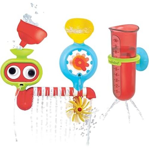 Yookidoo Baby Toddler Bath Wall Toy (Ages 1-3) Waterfall Spinning Gears & Rotating Googly Eyes - Mold Free - Attach to Any Tub or Shower - Spin N Sprinkle Water Lab - Great for Boys, Girls,& Kids