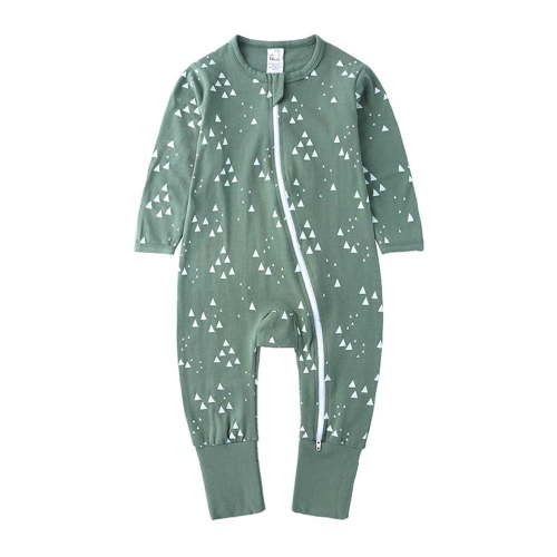 Luxalzxs Double Zipper Onesies for Baby Boy Girl Newborn Toddler Long Sleeve Cute Soft Cotton Romper Onesies 3 Months-3 Years