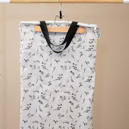 Patterned Large Zipper Hanging Wet Bag, Laundry Bag with Handles