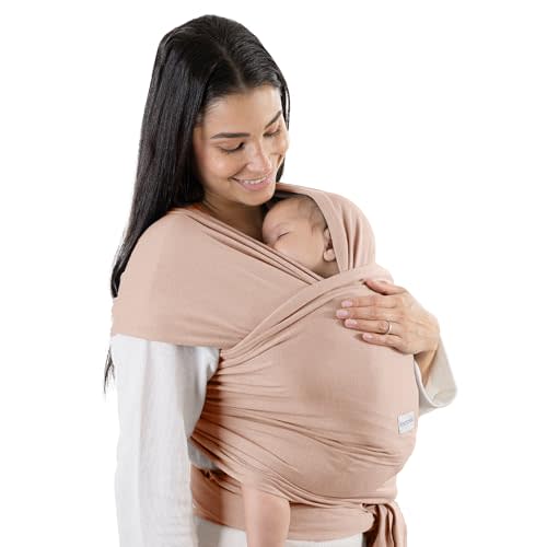 Comfy Cubs Baby Wrap Carrier - Soft & Secure Fit Cotton Blend Baby Carrier Newborn to Toddler - Hands-Free & Lightweight Infant Wrap - Adjustable, One Size Fits All Toddler Sling - Blush
