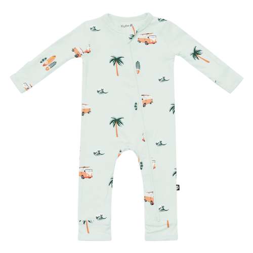 Zippered Romper in Dew Surf