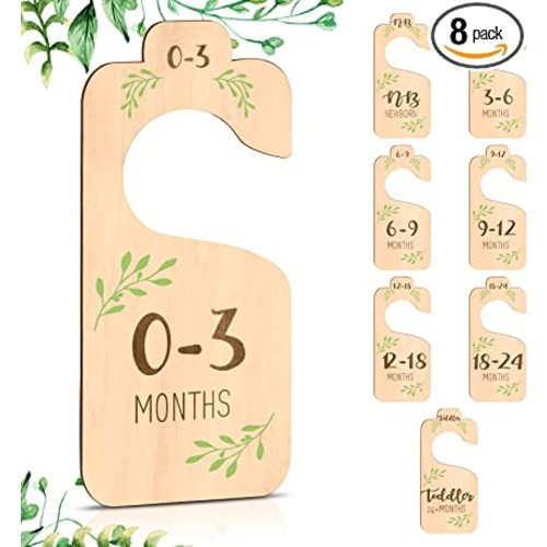 Fxspmt Closet Dividers for Baby Clothes,Set of 8 Double-Sided Baby Clothes Organizer from Newborn to 24 Months - Adorable Nursery Decor Dividers to Make a Tidy&Well Organized Baby Closet (Colorful)