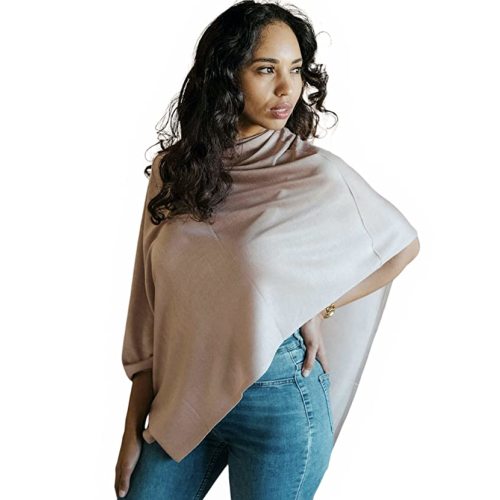 Multifunctional Nursing Cover | Car Seat Cover | Poncho | Scarf | Baby Blanket (Tan)