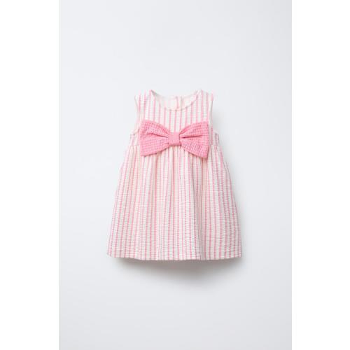 PRINTED DRESS WITH BOW - Pink | ZARA United States