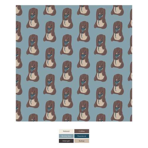 Print Footie with 2 Way Zipper in Stormy Sea Velveteen Rabbit