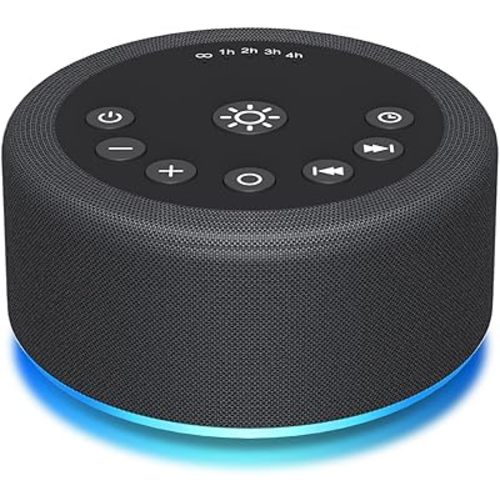 Sleep Sound Machine White Noise Machine with 30 Non Looping Sounds 12 Night light Colors with 5 Timers 36 Adjustable Volume Memory Function Brown Noise Machine for Baby kid Adult & Home Nursery Travel