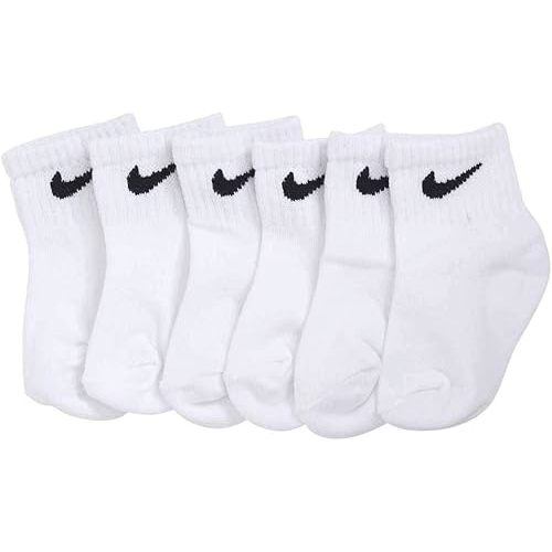 Nike Newborn Baby Socks White/Black 6 Pairs, Size