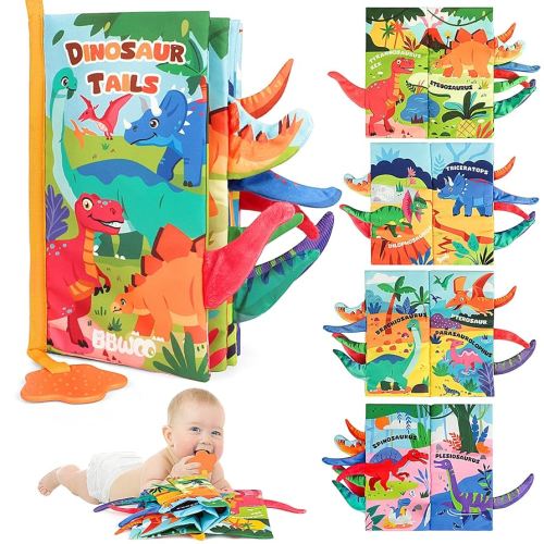 Soft Baby Book - Baby Toy - Newborn Boys Girls Shower Gift - Tummy Time Toy for Infant 0-6 6-12 Months - Touch and Feel Sensory Crinkle Book with Teether for Toddler