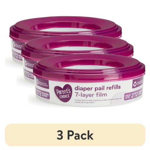 (3 pack) Parent's Choice Diaper Pail Refills, Holds up to 272 Newborn Diapers