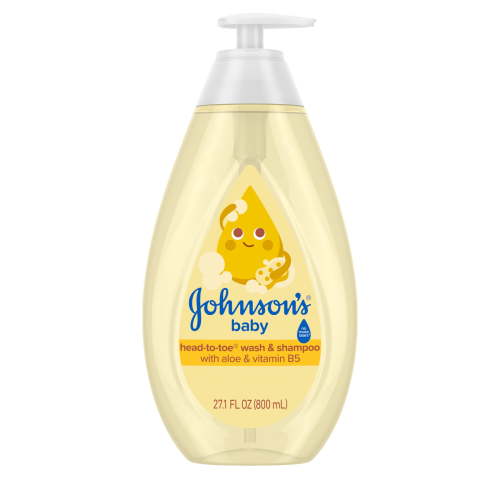Johnson's Tear-Free Head-To-Toe Baby Body Wash & Shampoo, with Plant-Based Glycerin, 27.1 FL OZ