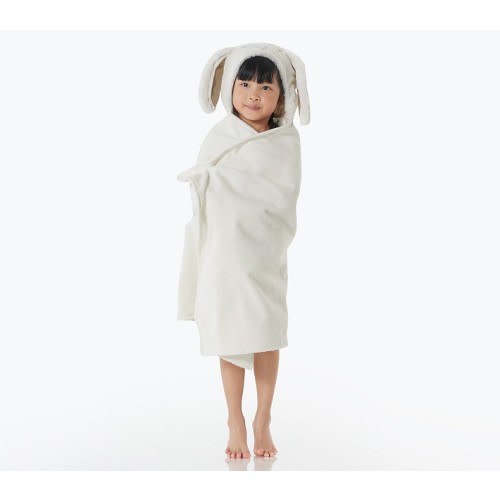 Faux-Fur Bunny Kid Hooded Towel