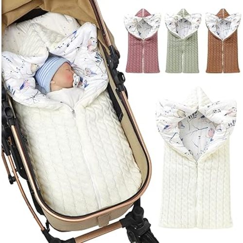 Colorful Newborn Baby Swaddle Blanket Wrap,Infant Toddler Thick Knit Soft Warm Fleece Receiving Blanket Swaddle Sleeping Bag Sack Stroller Wrap for 0-12 Month Baby (New Beige)