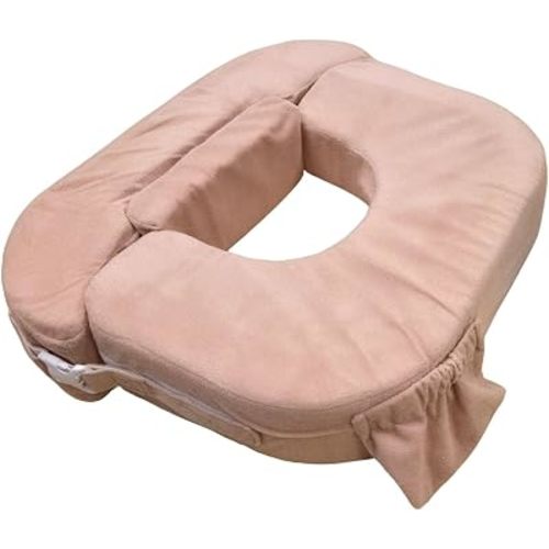 My Brest Friend Twin Nursing Pillow - Enhanced Comfort with Slipcover - Ergonomic Breastfeeding Pillow for Ultimate Support - Adjustable Nursing Pillow with Handy Side Pocket, Soft Rose