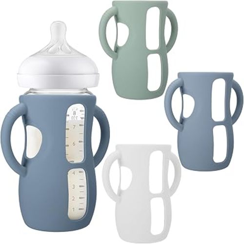 BUSOHA 3 Pack Silicone Sleeves for Avent Natural Glass Baby Bottles - Anti Breakage Baby Bottle Holder for Avent Baby Bottles,Compatible with Avent Baby Bottle