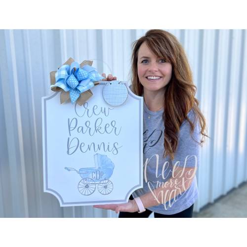 Baby Hospital Door Hanger - Baby Door Hanger - Baby Name Sign - Baby Girl - Baby Boy - Birth Announcement Sign