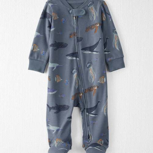 Deep Blue Sea Print Baby Organic Cotton Sleeper Pyjamas | Carter’s Oshkosh Canada