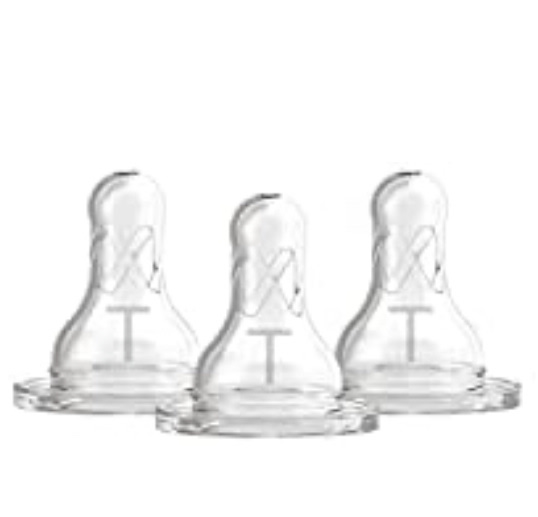 Dr. Brown's Natural Flow Baby Bottle Narrow Nipple - Transition Level T - 6pk - 0m+