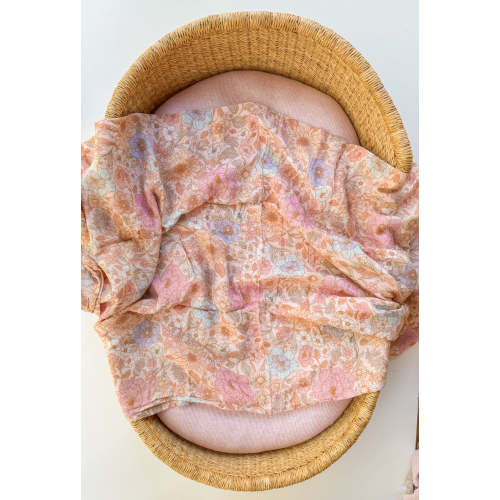 Muslin Swaddle | Pastel Bloom – Little and Fern