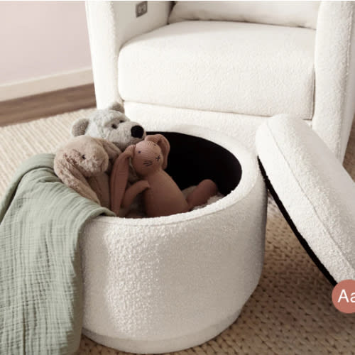 Babyletto Enoki Storage Ottoman in ivory Boucle