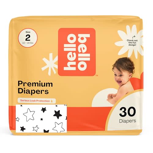 Hello Bello Diapers, Size 2 (10-16 lbs) Superstars, 30 Count of Premium Disposable Baby Diapers, Hypoallergenic with Soft, Cloth-Like Feel