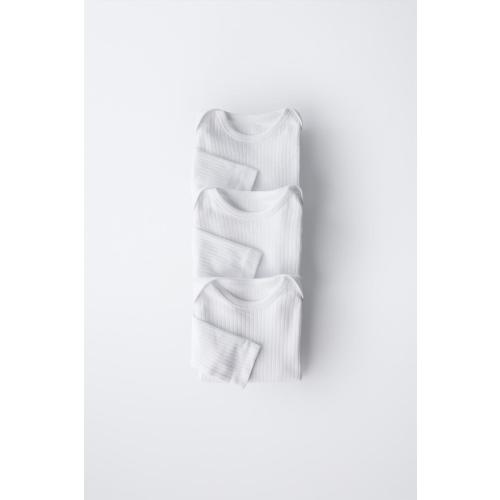 THREE-PACK OF BASIC ROUND NECK BODYSUITS - White | ZARA United States