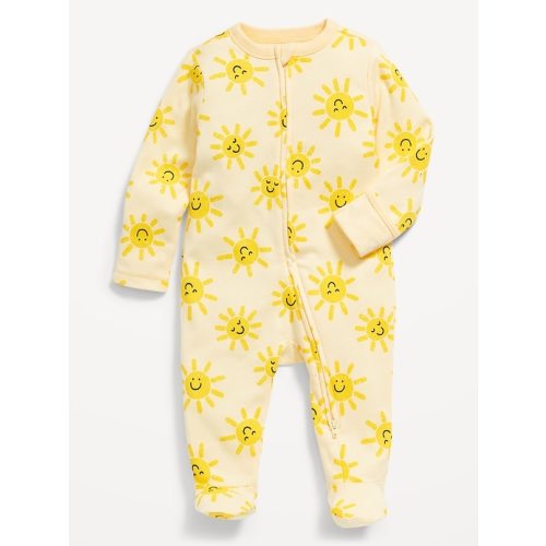 Unisex 2-Way-Zip Sleep & Play Printed Footed One-Piece for Baby