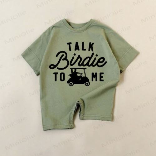 TALK BIRDIE TO ME Baby Green Romper