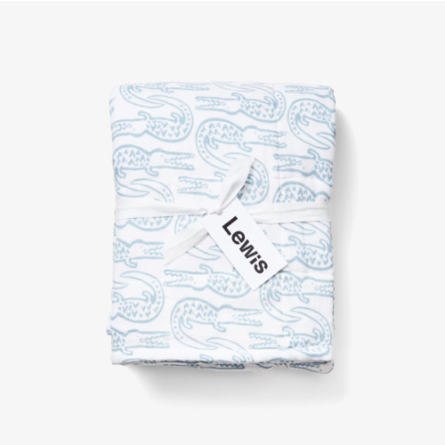 Quilted Baby Blanket - Alligator | Bay Blue – Lewis