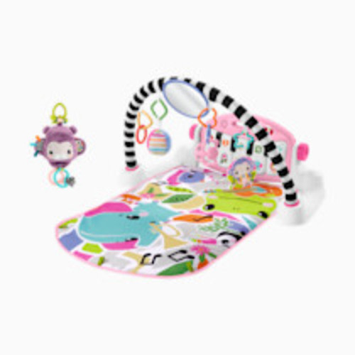 Fisher-Price Glow and Grow Kick & Play Gym Purple Monkey Bundle - Pink