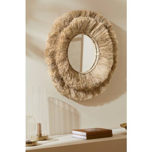 LARGE MIRROR WITH A STRAW FRAME