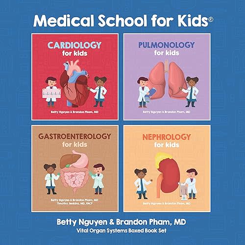 Medical School for Kids: Vital Organ Systems Boxed Book Set (Cardiology, Pulmonology, Gastroenterology, Nephrology) Hardcover – August 2, 2023