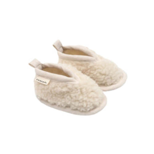 Baby Sheepskin Booties - Sheepskin Leather Soled Booties in "Milk" – BINIBAMBA