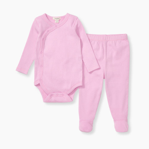 Burt's Bees Baby Organic Cotton Wrap Front Bodysuit Set - Green Wrap Font, 0-3 M